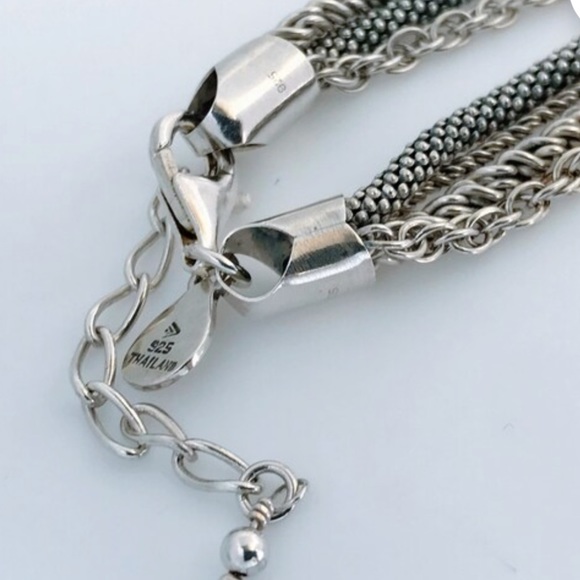 Silpada Vintage Sterling Silver Oxidized Multi Strand Chain Necklace - Picture 4 of 4